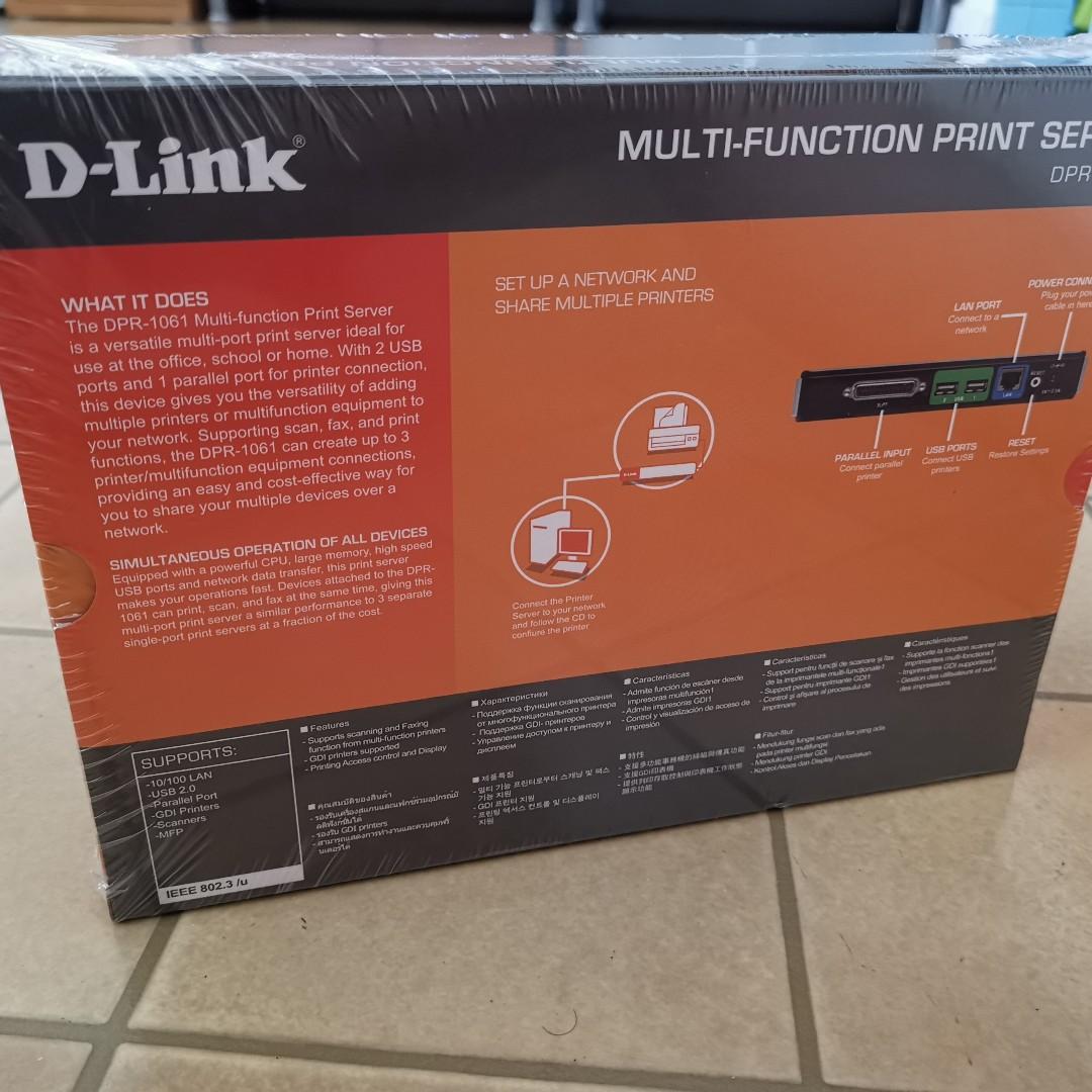 DLINK DPR1061 3PORT MULTIFUNCTION PRINT SERVER, Computers & Tech