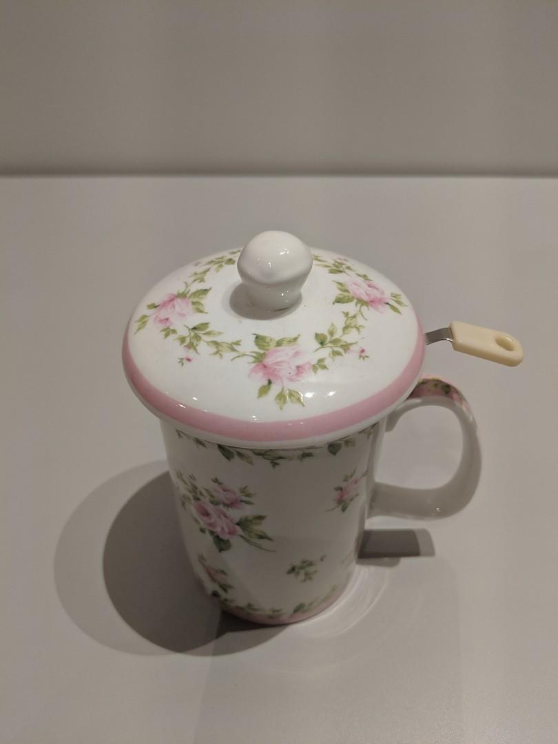 Fine Bone China Mug and Infuser Set, Furniture & Home Living