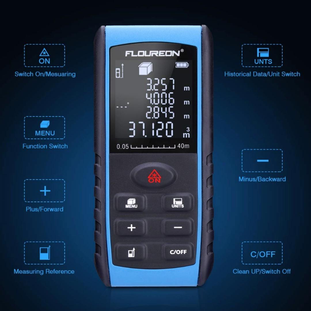 Laser Measuring Tool Laser Measure, ACPOTEL 196ft M/In/Ft Laser Distance Meter With Electronic Angle Sensor, USB Dual Laser Measuring Tool
