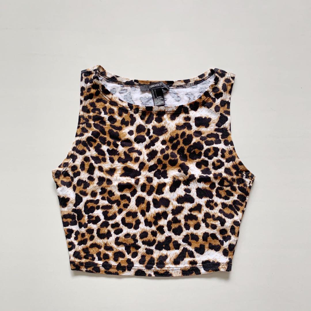 cheetah print crop top forever 21