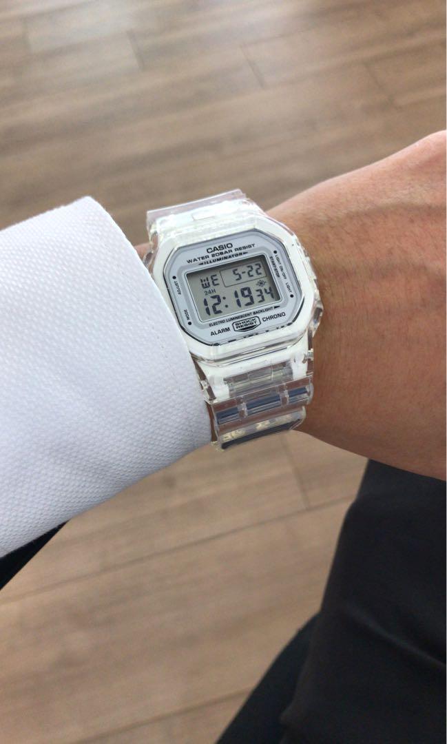 G shock transparent white on sale