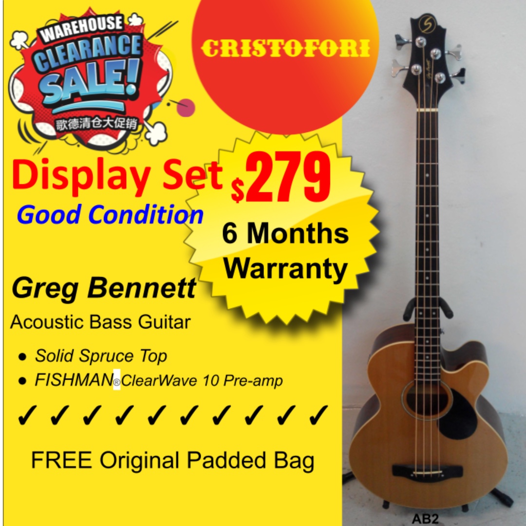 Greg Acoustic Bass Guitar AB2, Hobbies & Toys, Music & Media