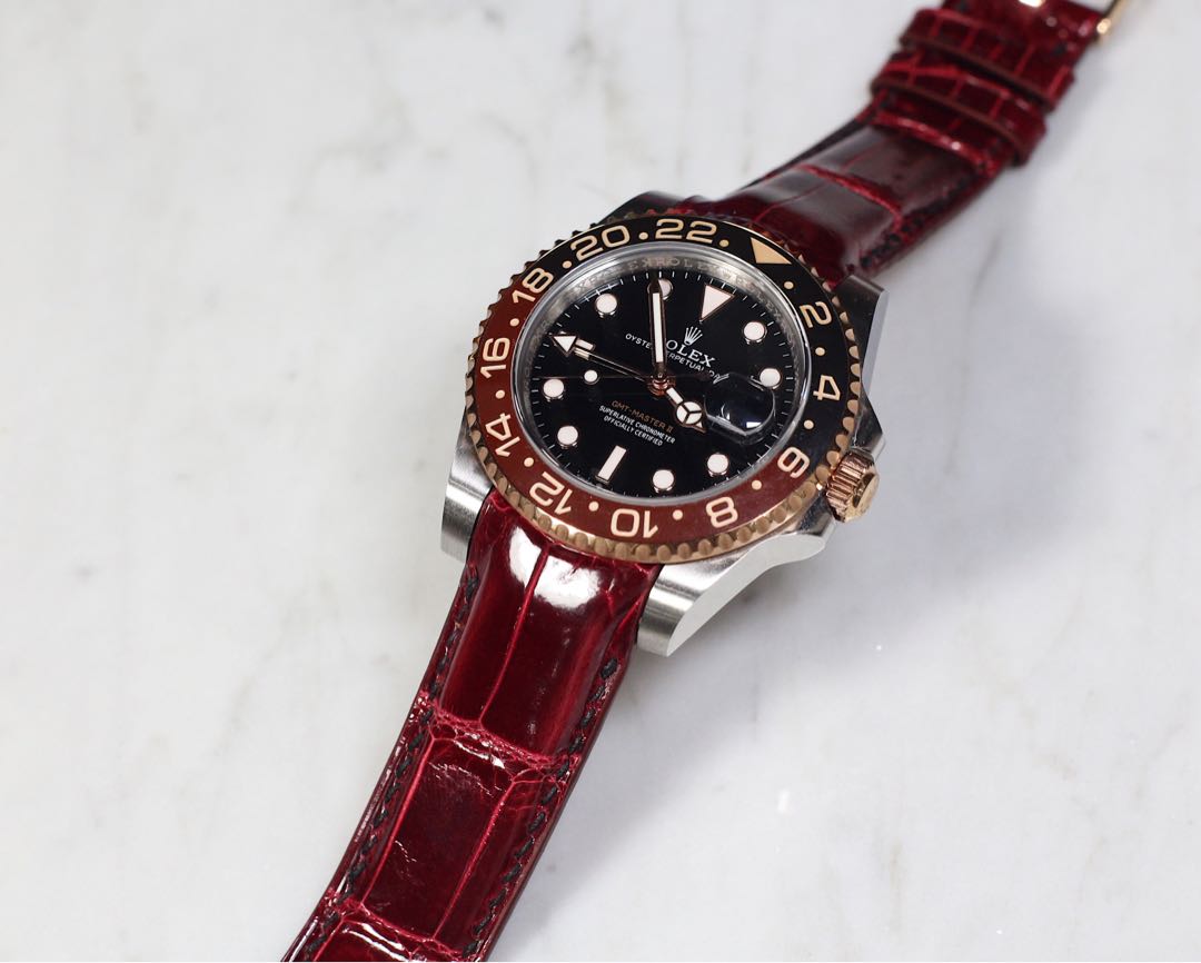 rolex red leather strap