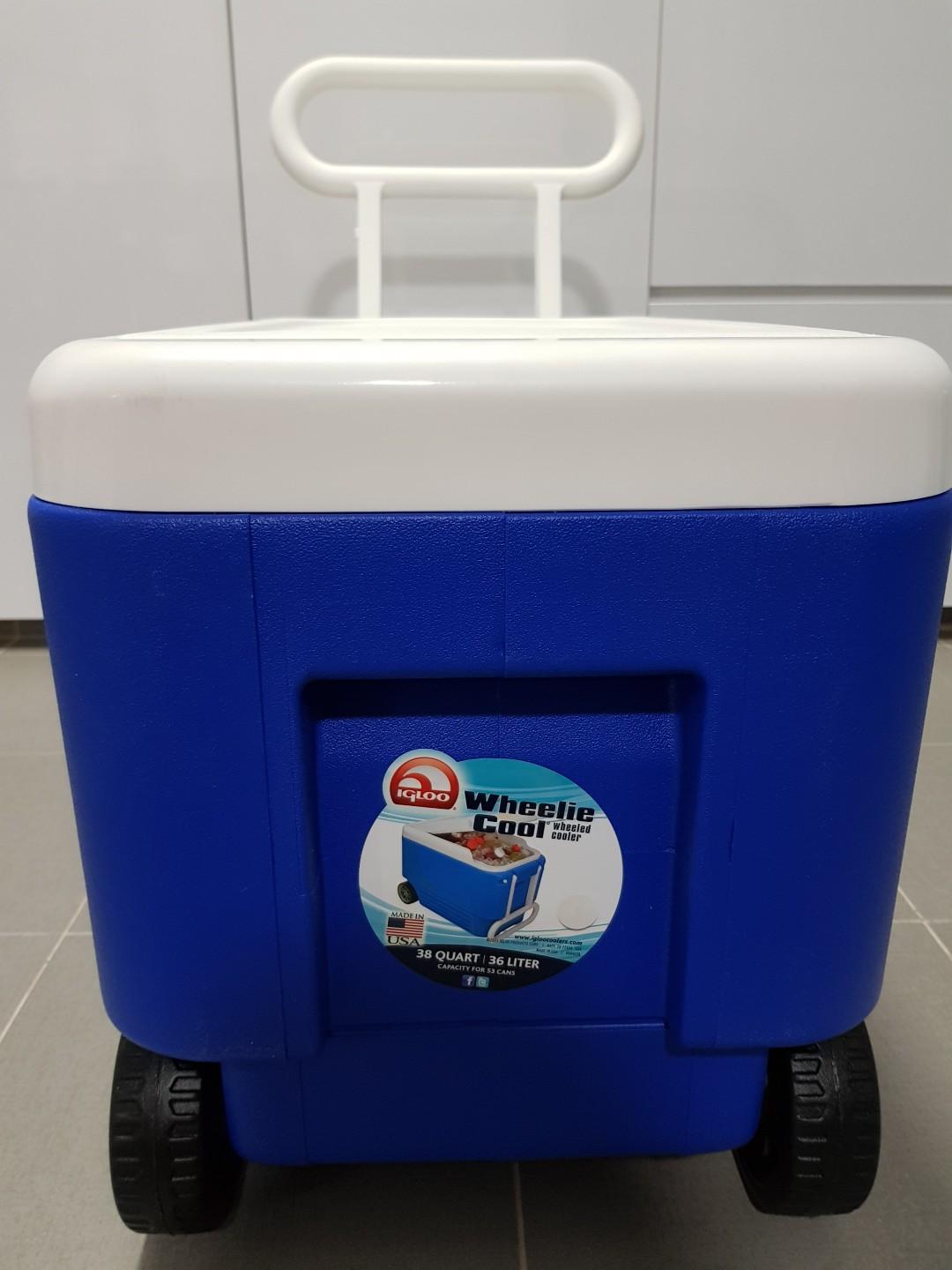 Ice box cooler Igloo Wheelie Cooler 38 Quart, Furniture & Home Living
