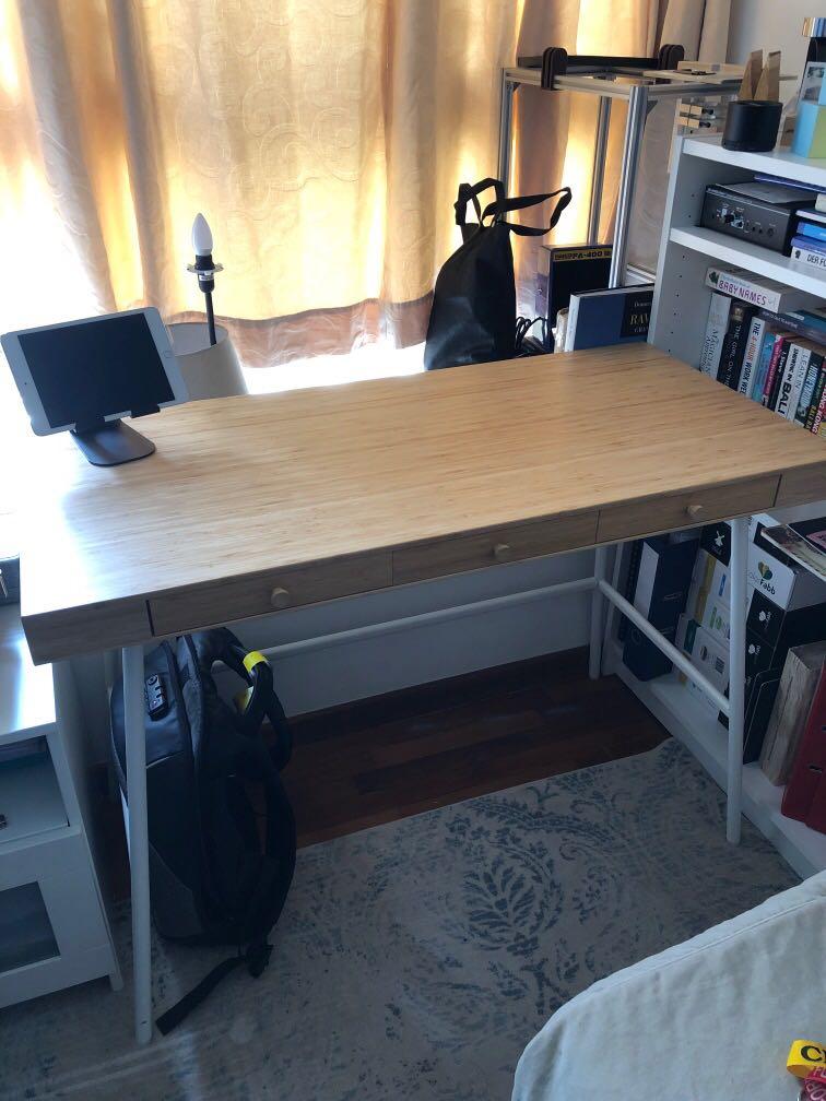 Ikea Lillasen Desk Bamboo Furniture Tables Chairs On Carousell