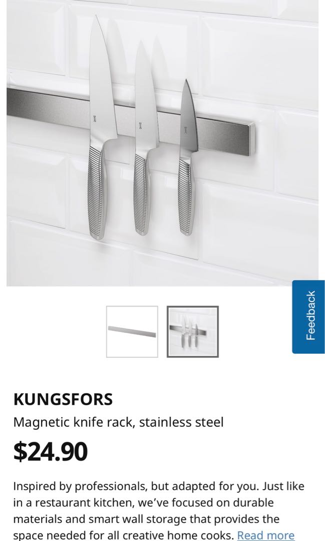 IKEA Knife Rack Stainless Steel, Furniture & Home Living