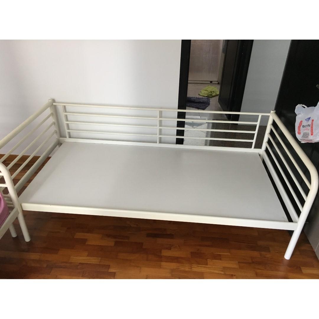 Ikea single metal bed frame, Furniture & Home Living, Furniture, Bed Frames & Mattresses on