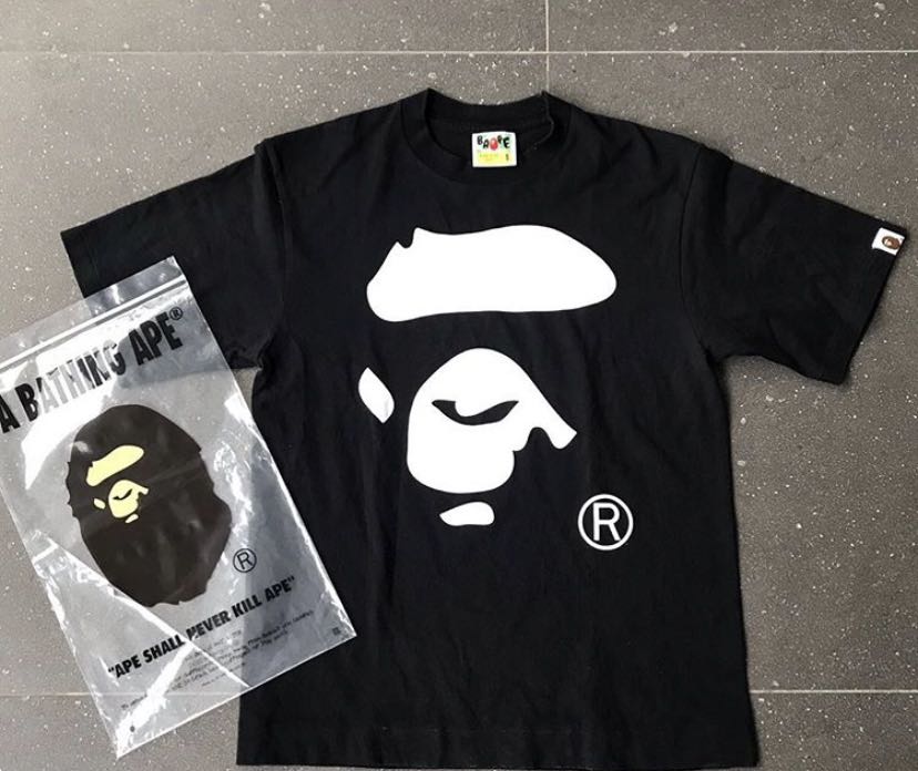 Kaos Bathing Ape BAPE Original Fesyen Pria Pakaian Atasan di
