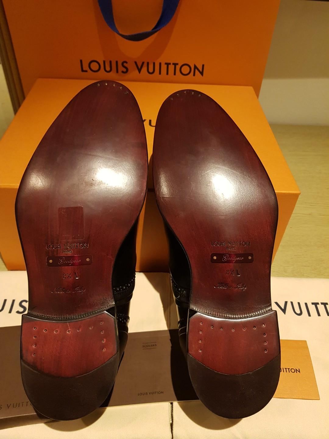 Louis Vuitton Black Leather Loyalty Richelieu Oxford Shoes size 7 US / 6 LV