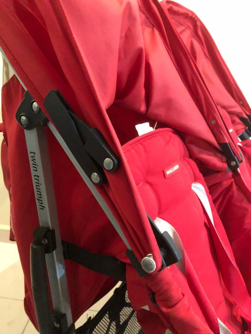 maclaren double stroller red