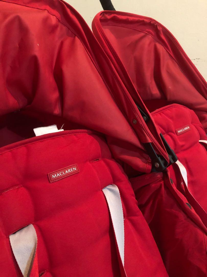 maclaren double stroller red