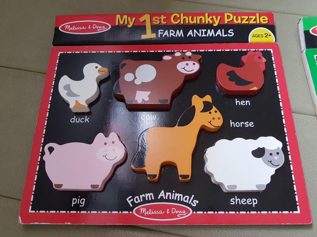 melissa and doug chunky puzzle farm animals