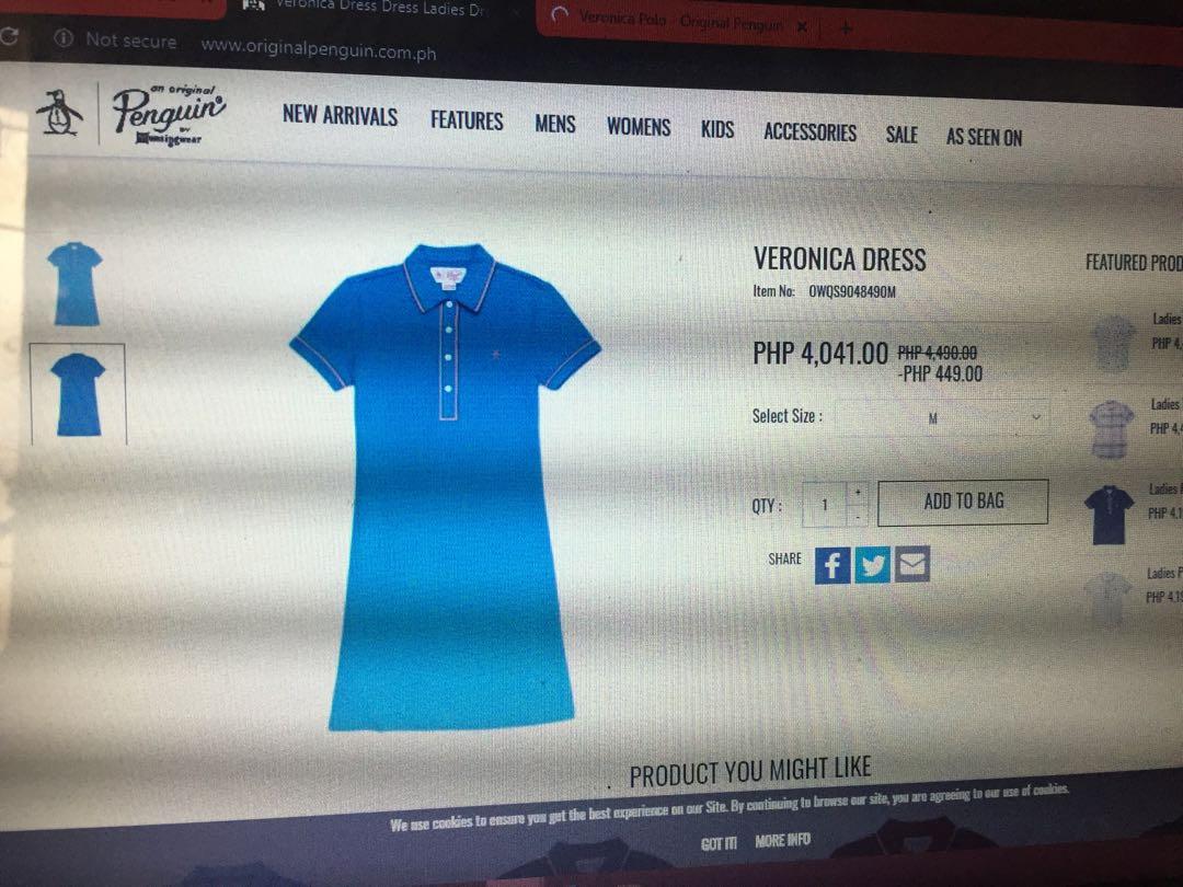 Original Penguin Polo Shirt Dress Light Blue Women S Fashion Clothes Dresses Skirts On Carousell
