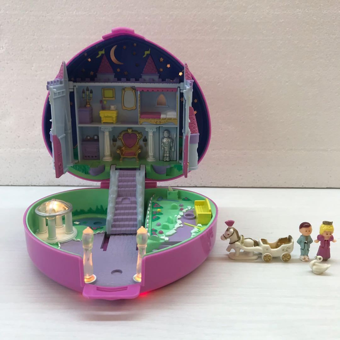 Polly Pocket Château Starlight Bluebird 1992 – Complet Avec Cygne, Cheval Et Chariot