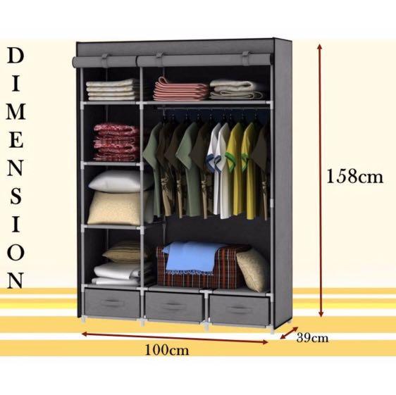 Portable Roll Up Wardrobe Temporary Permanent Furniture