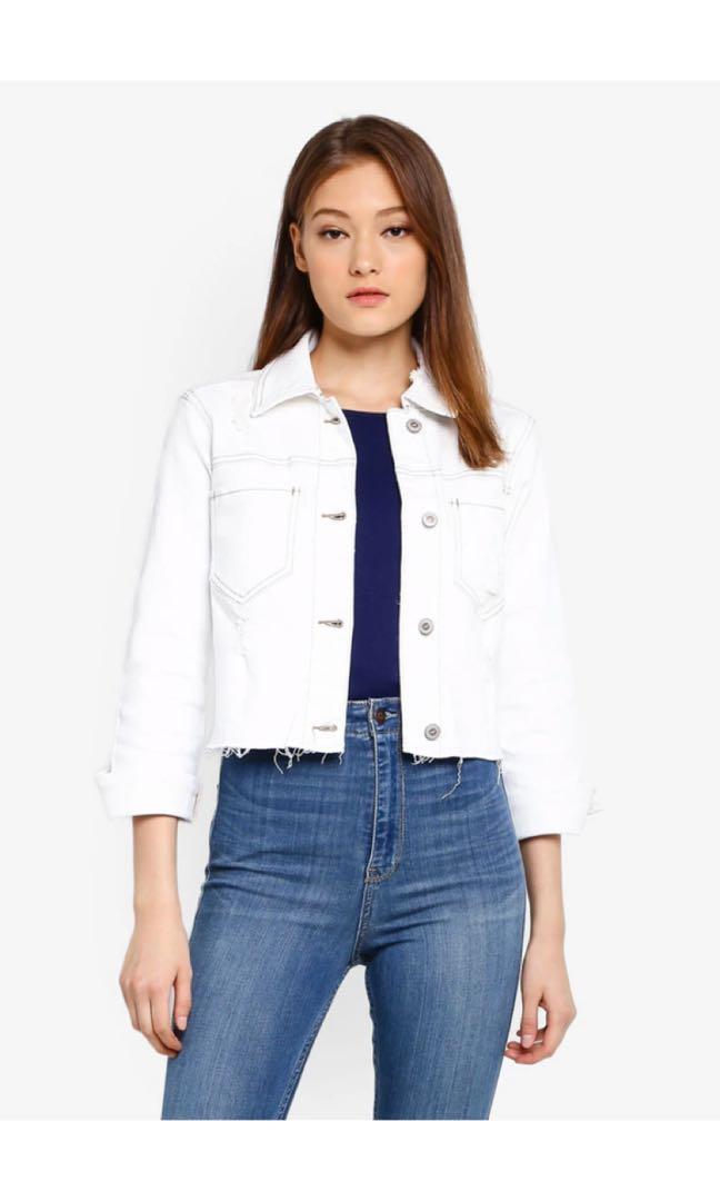 hollister white denim jacket Online 