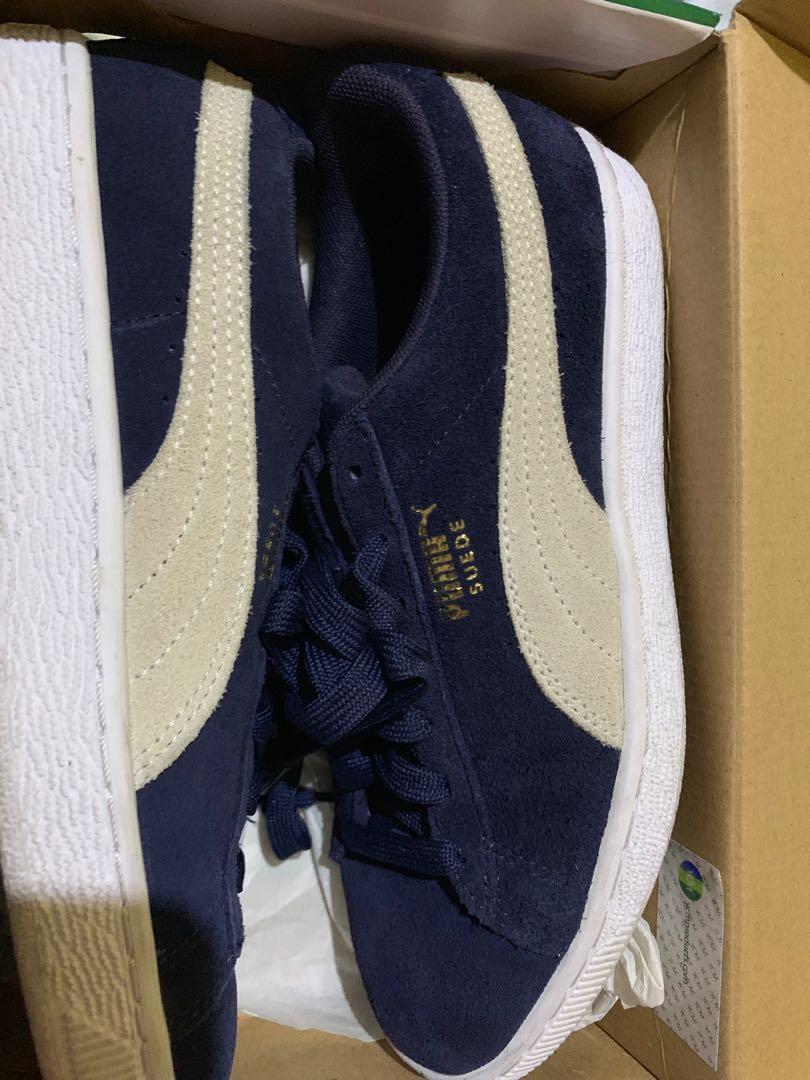 Puma Suede peabody (blue) (Category: Sneakers) located in Pasig City. Submitted by repentanthoarder (Listing ID 240850350, Image 2). Description: Puma Suede Peabody (blue and off white) Size: 37.5 Bought for Php 3,600+ Used thrice only, in great condition RSF: Not using it, decluttering .