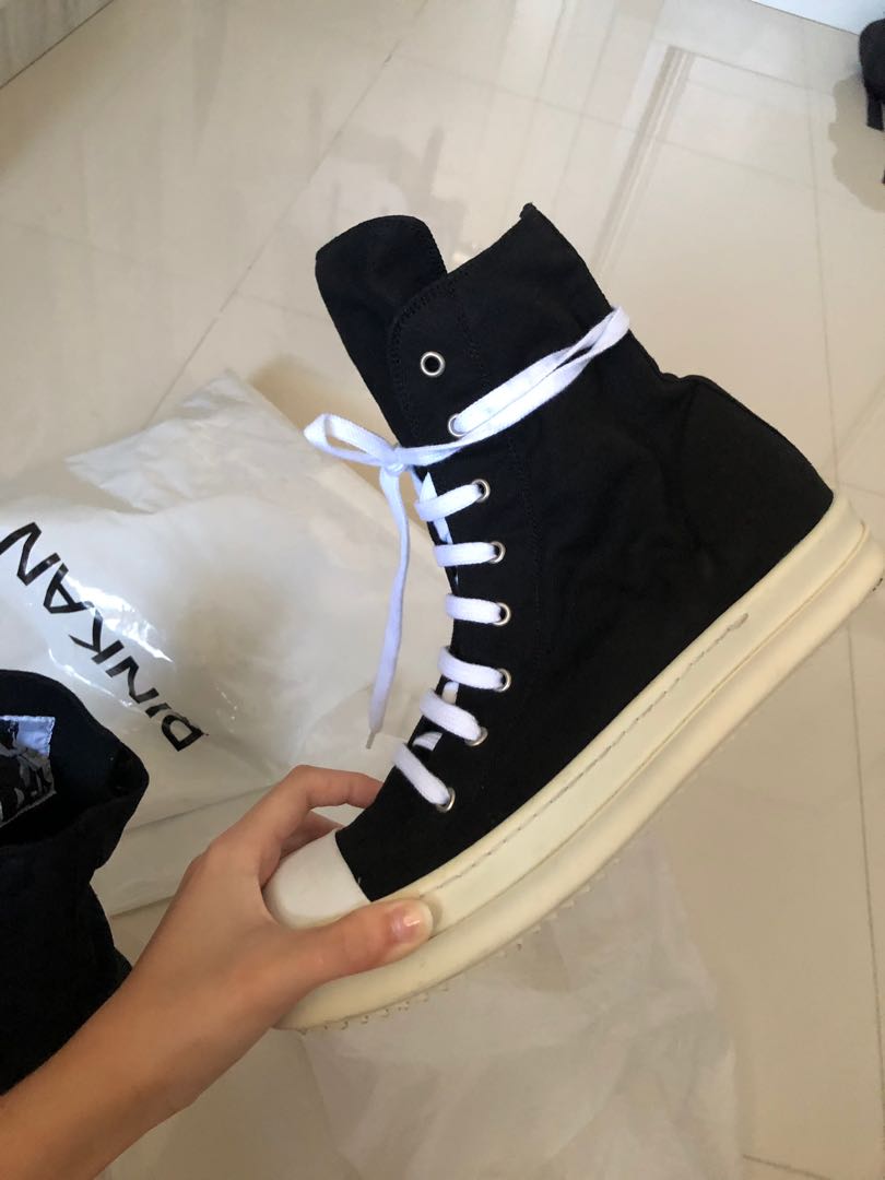 rick owens high top canvas