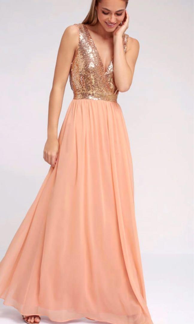 gold glitter maxi dress