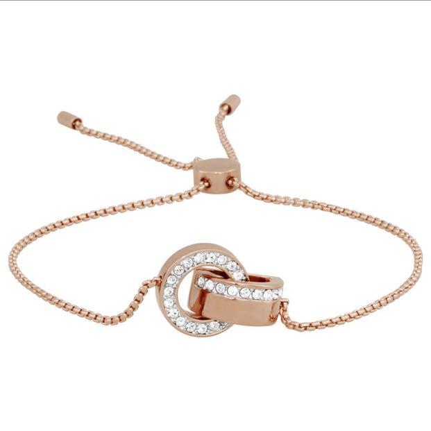 Swarovski Hollow Rose Gold Bracelet with interlocking Crystals Womens  Fashion Jewelry  Organisers Bracelets on Carousell