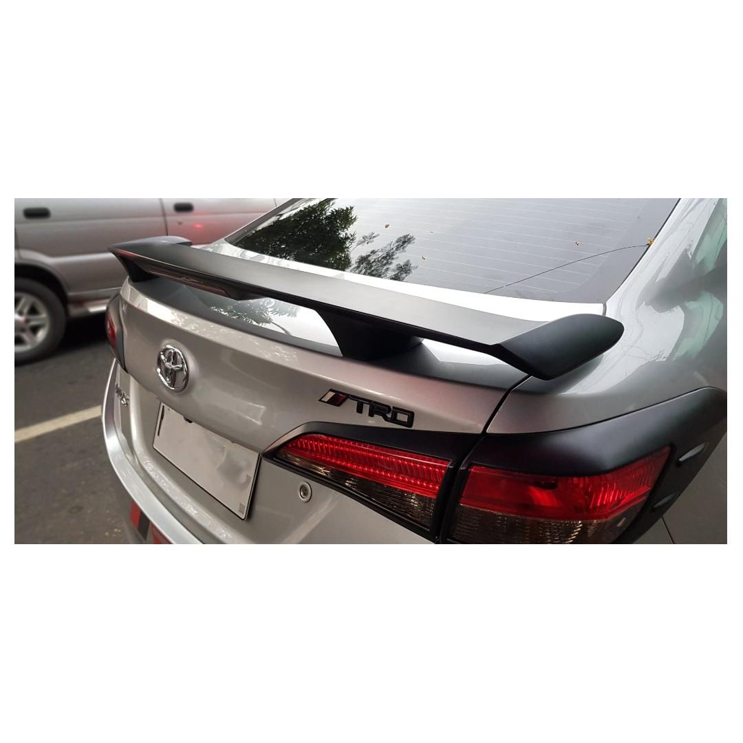 Trd Matte Black Spoiler For Toyota Vios 2019 Car Parts Accessories Body Parts And Accessories On Carousell