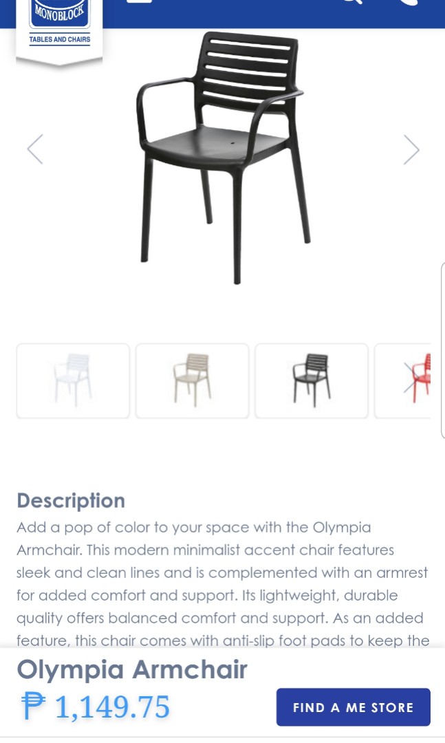 Uratex Olympia Armchair Home Furniture Furniture Fixtures Tables Chairs On Carousell