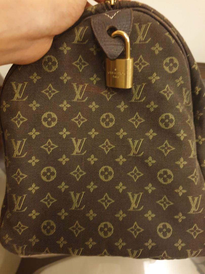 Speedy cloth handbag Louis Vuitton Brown in Cloth - 33934446