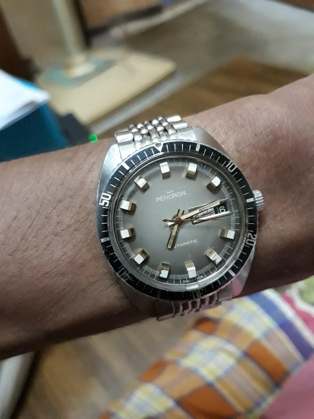 Vintage Pencron Skin Diver automatic watch, Men's Fashion, Watches