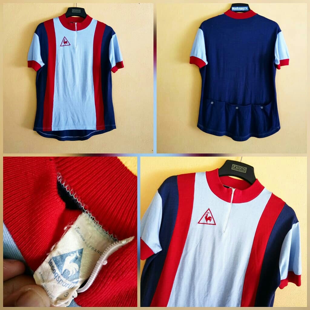 Vtg Le Coq Sportif cycling jersey shirt Men s Fashion Tops Sets Tshirts Polo Shirts on Carousell