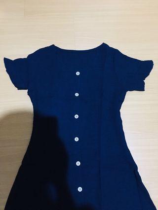 Deep blue buttoned dress