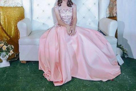pastel pink gown for rent/sale