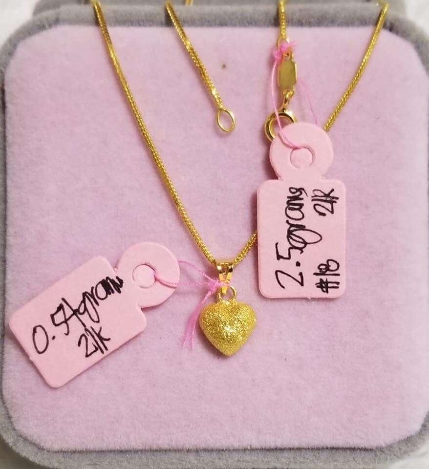 21k Saudi Gold Necklace with pendant 