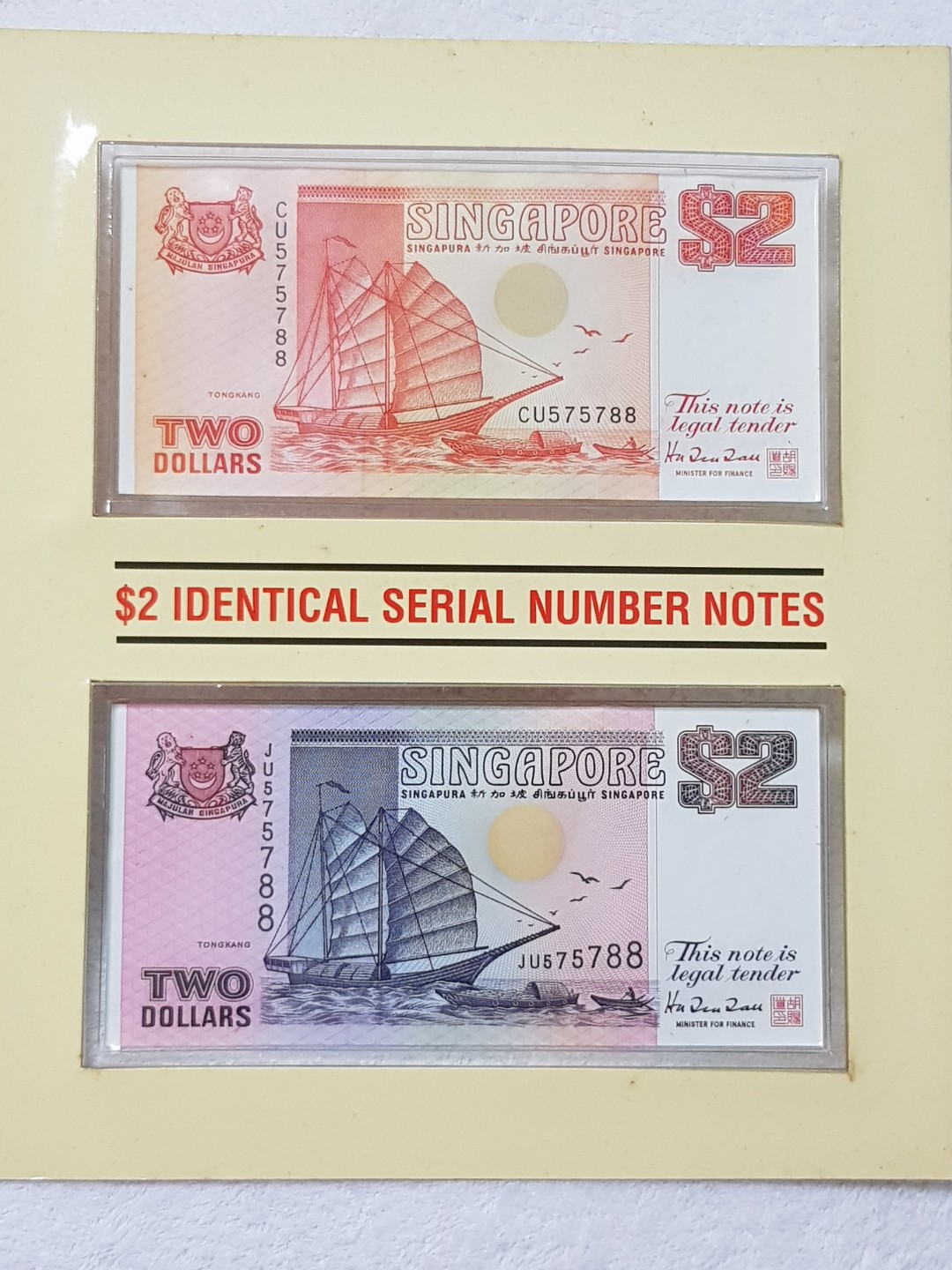 $2 Identical Serial Number Notes (Ship), Hobbies & Toys, Memorabilia ...
