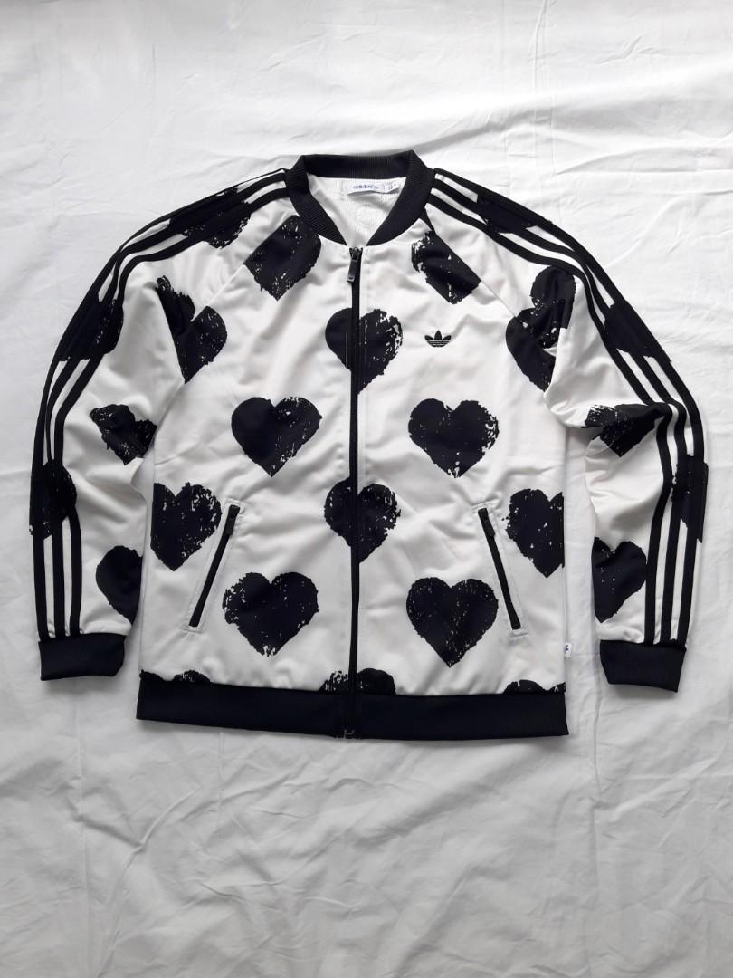 adidas heart print bomber jacket
