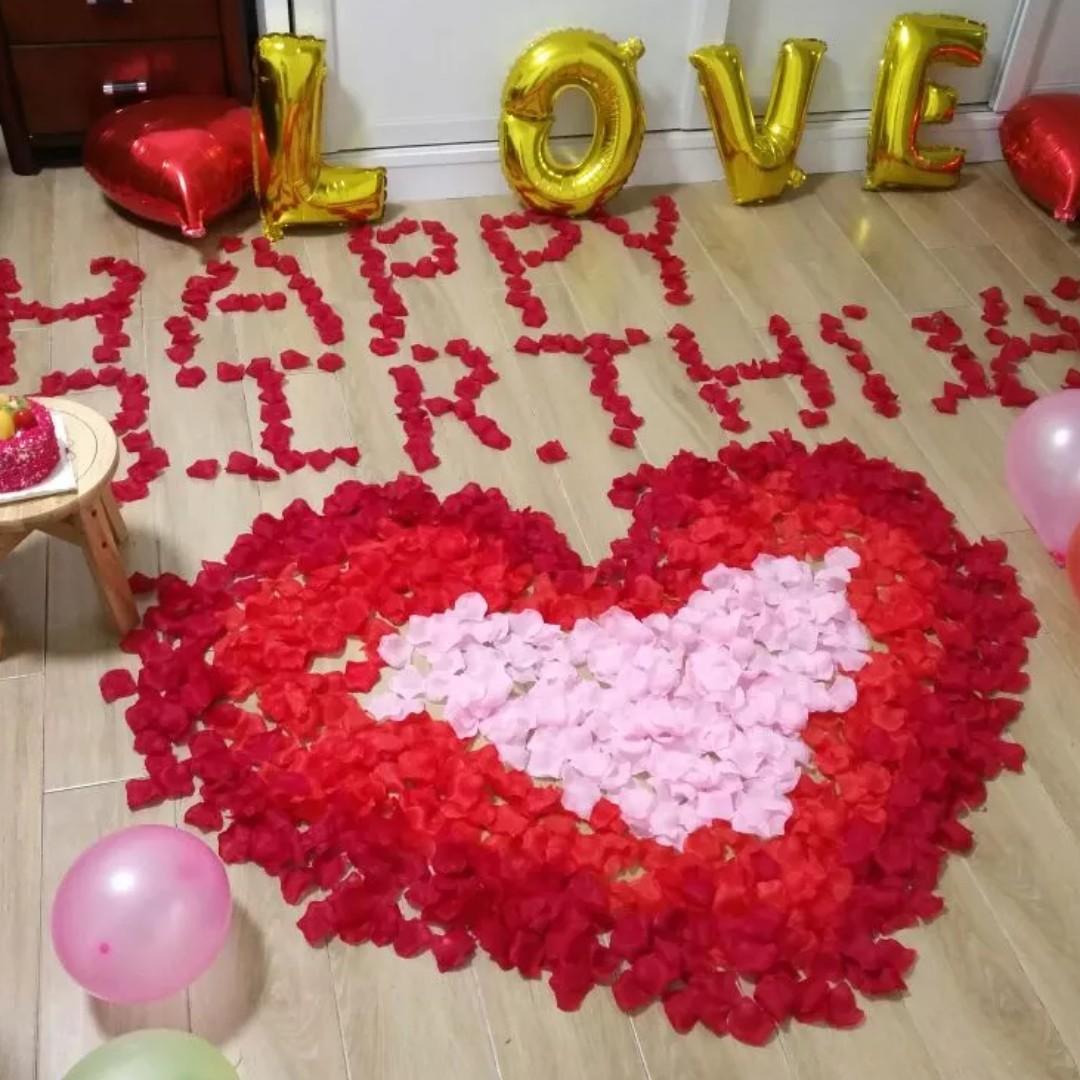 Artificial Red Rose Petals For Anniversary Proposal Birthday