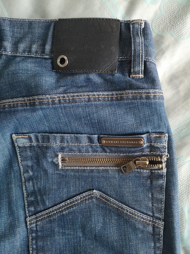 A X jeans straight w zipper back pocket Men s Fashion Bottoms