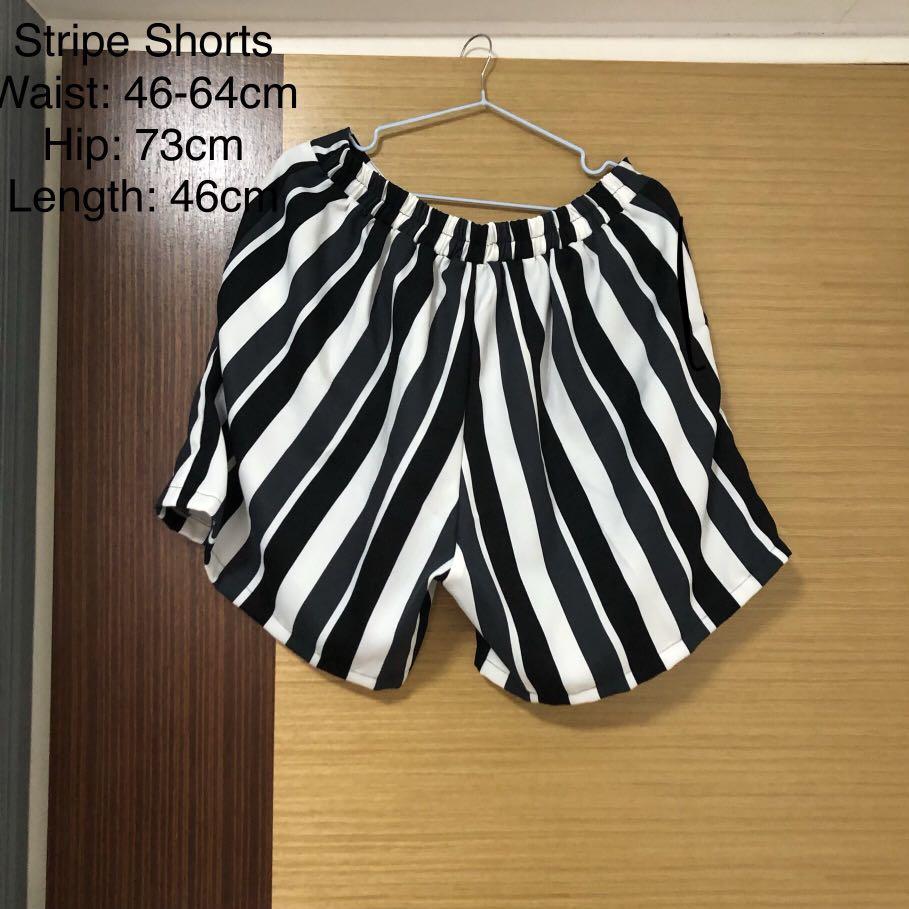 plus size black and white striped pants