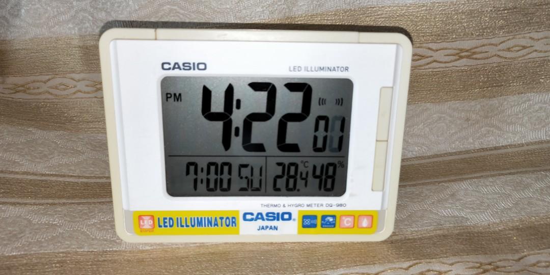 Casio DQ980 Digital Alarm Clock, Furniture & Home Living, Home Decor
