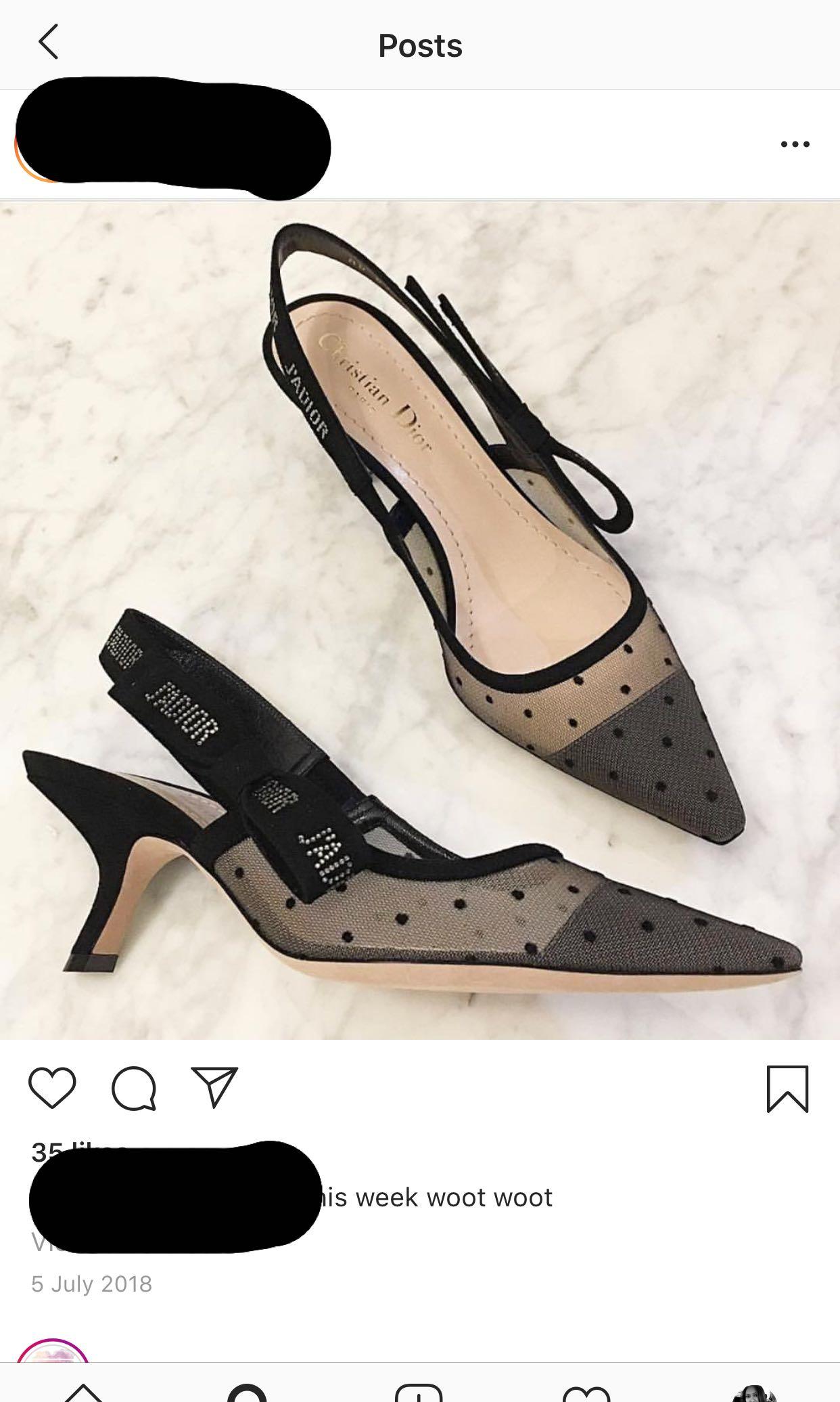 Dior Shoes Polka Dot Organza, Women'S Fashion, Footwear, Heels On Carousell