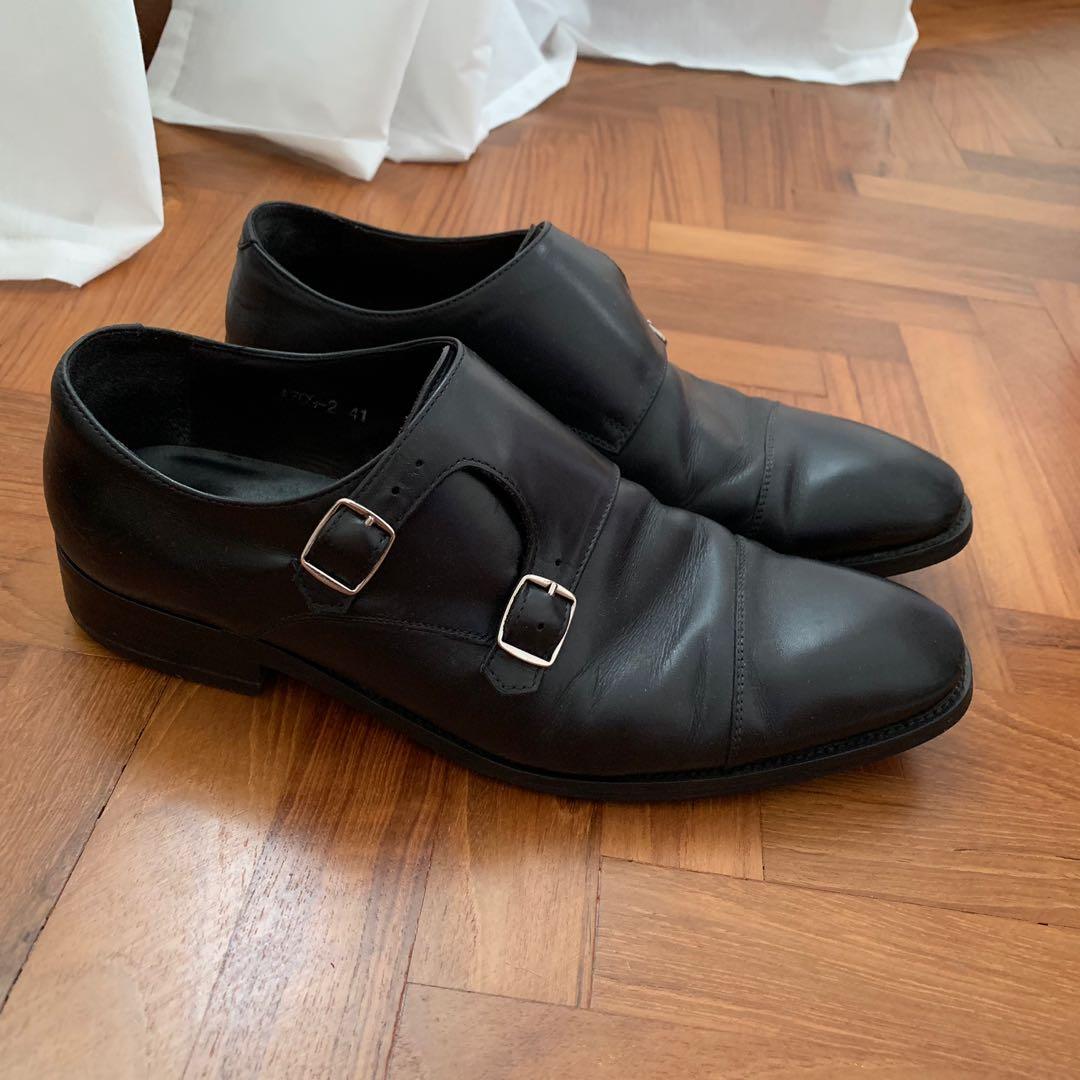 black monk strap mens shoes