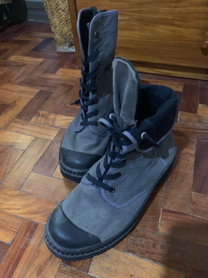 F21 canvass combat shoes (Category: Boots) located in Cainta. Submitted by dhauughylle (Listing ID 241018813, Image 2). Description: Pre-loved item RFS: migrating to Canada MOP: bpi transfer Meetup Shipping No Cod.