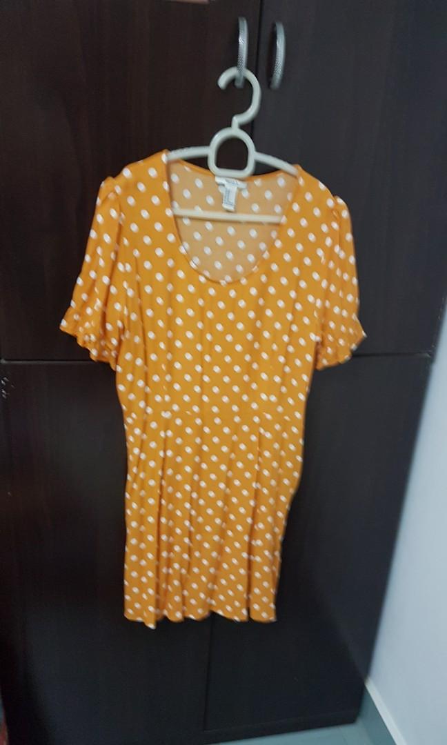 yellow polka dot dress forever 21