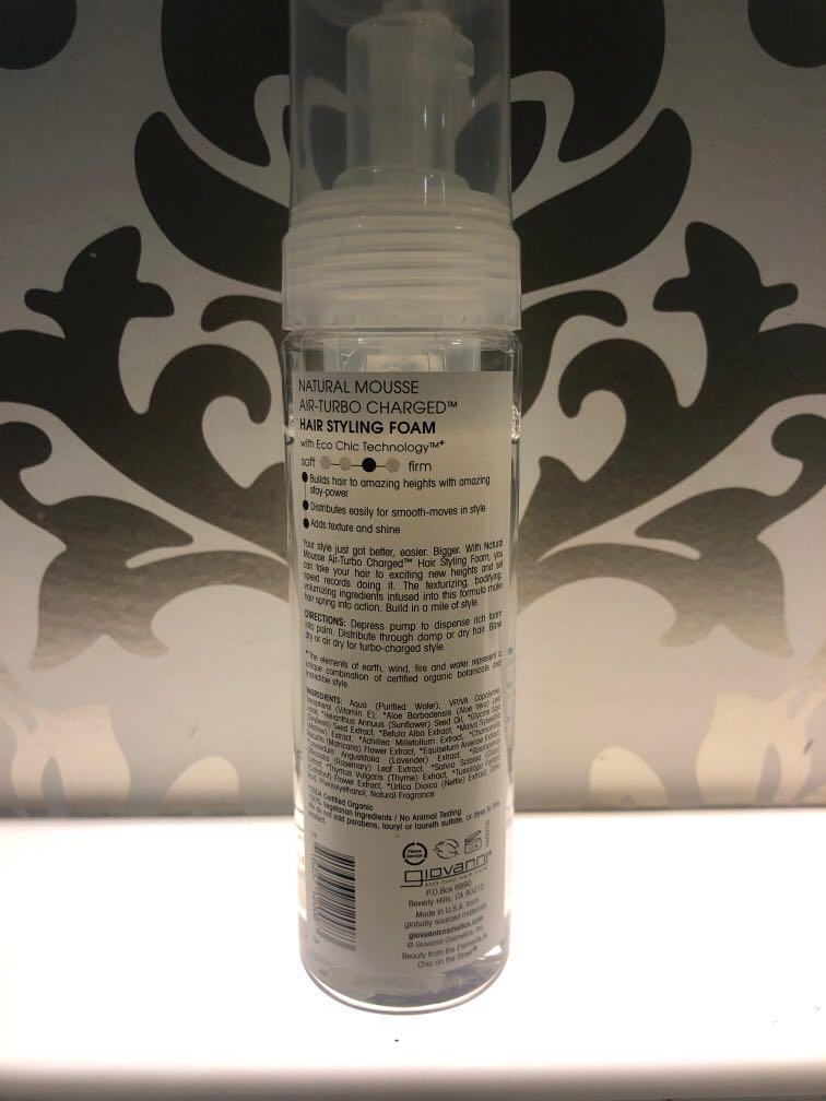 Giovanni Natural Mousse Hair Styling Foam Medium To Firm Hold