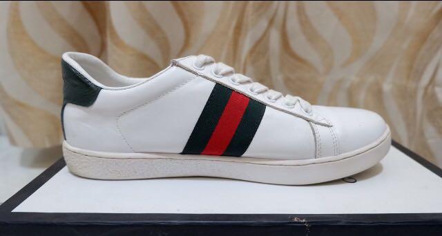 Gucci Ace Leather Sneakers Gucci Classic Plain Sneaker Sepatu Gucci Fesyen Wanita Sepatu Di Carousell