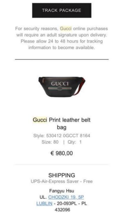 gucci print leather belt bag black