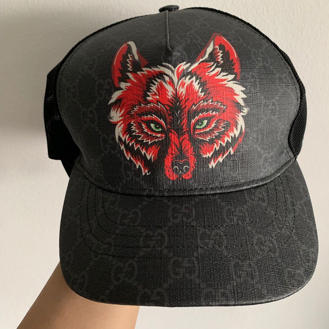 gg supreme baseball hat with wolf