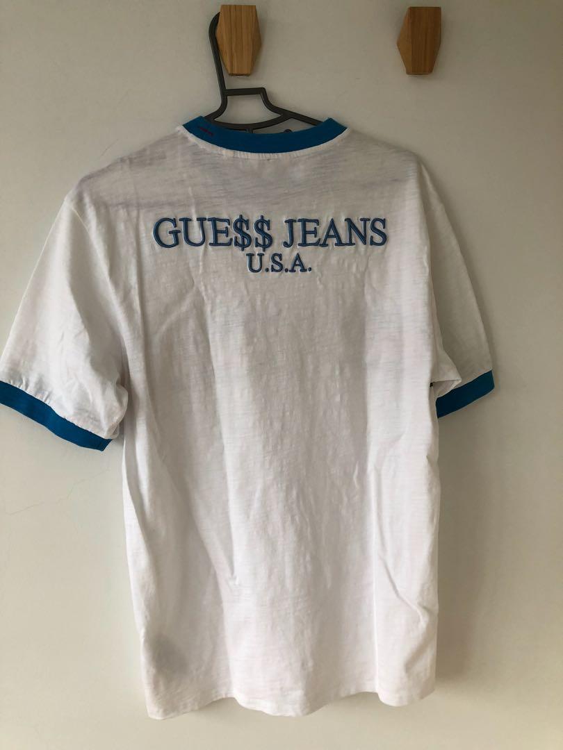 Guess X ASAP Rocky blue ringer T shirt
