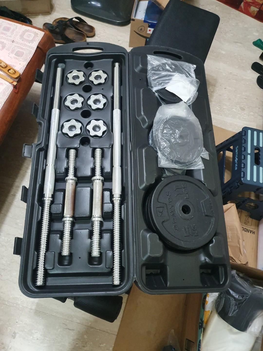 Gym Bench Dumbbell Barbell Set 50kg Sports Weights Gym