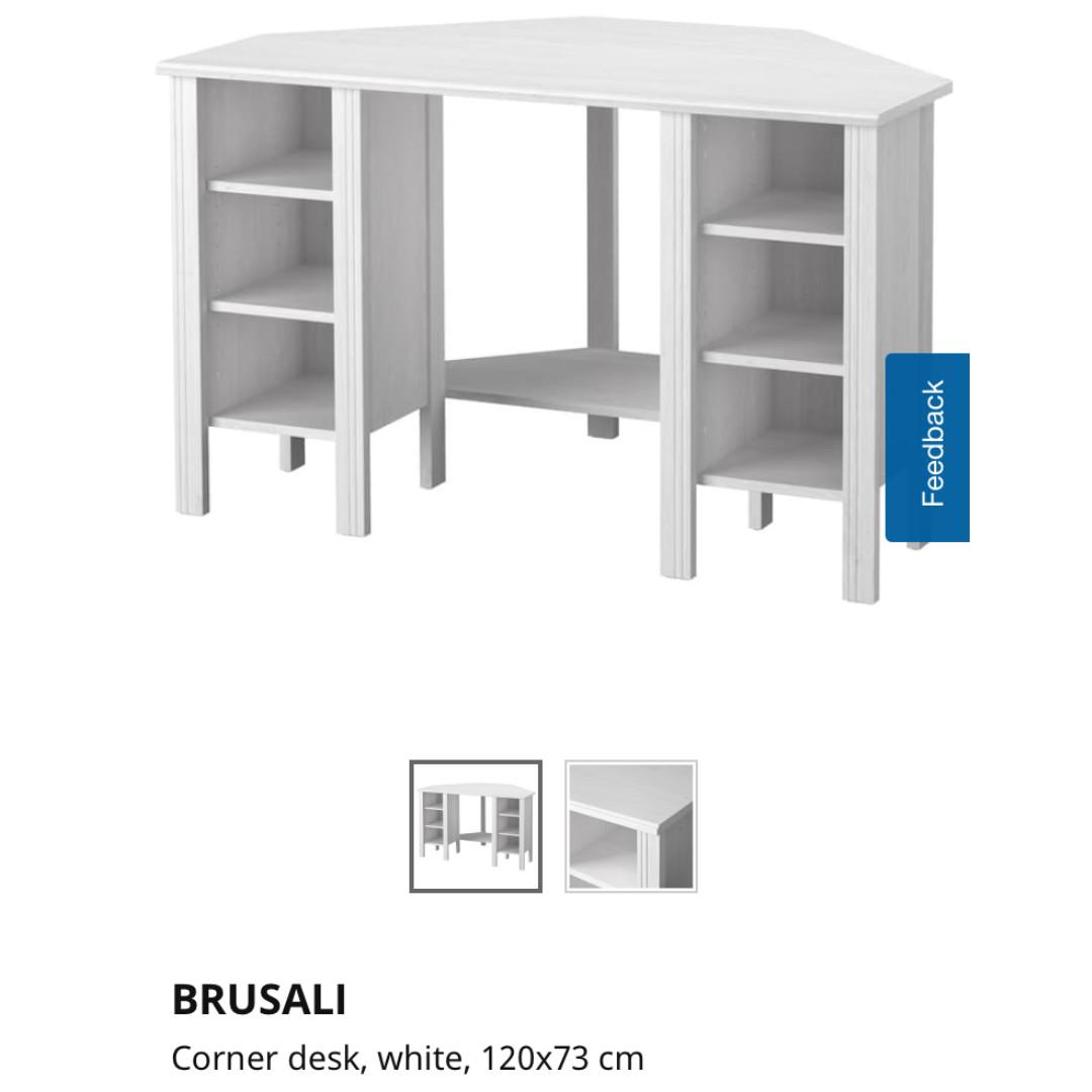 Ikea Brusali Corner Desk White Furniture Tables Chairs On