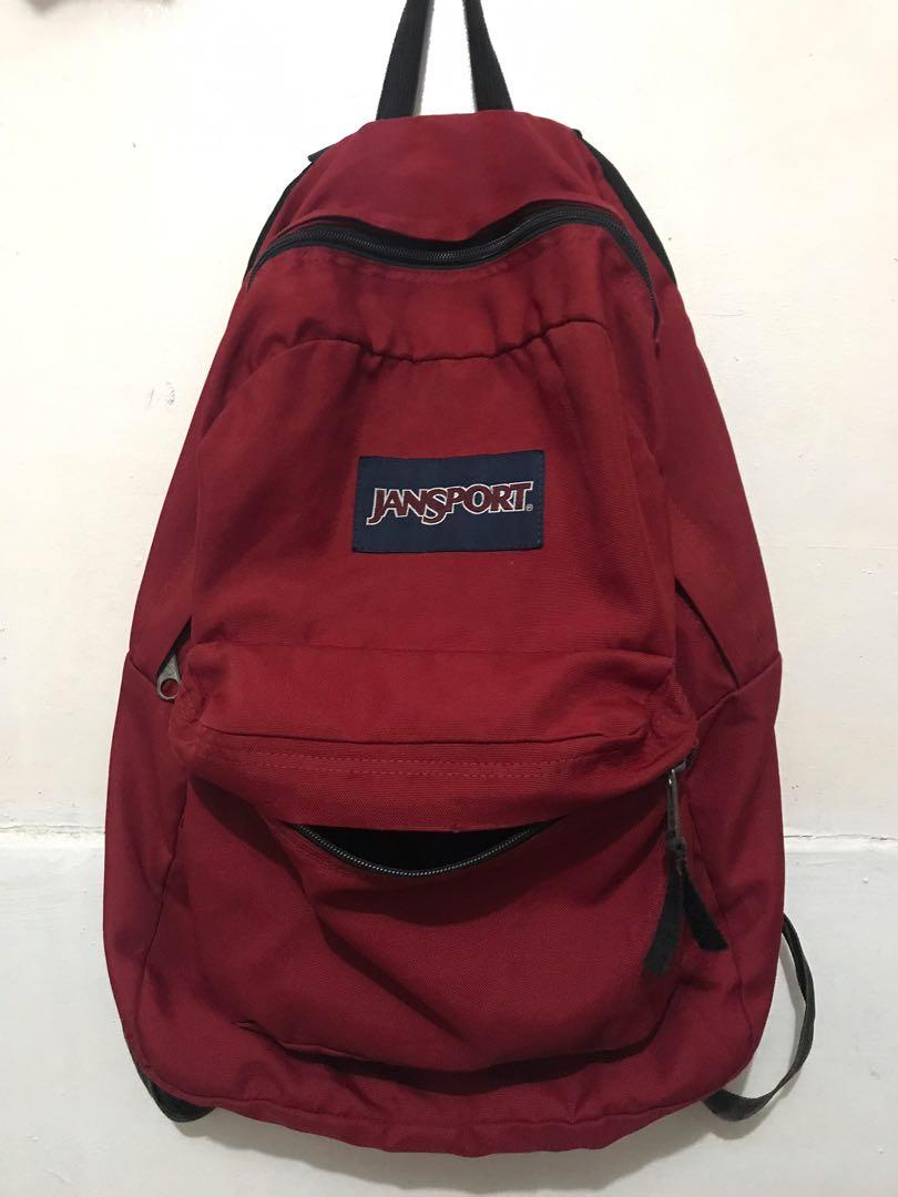 red jansport backpack